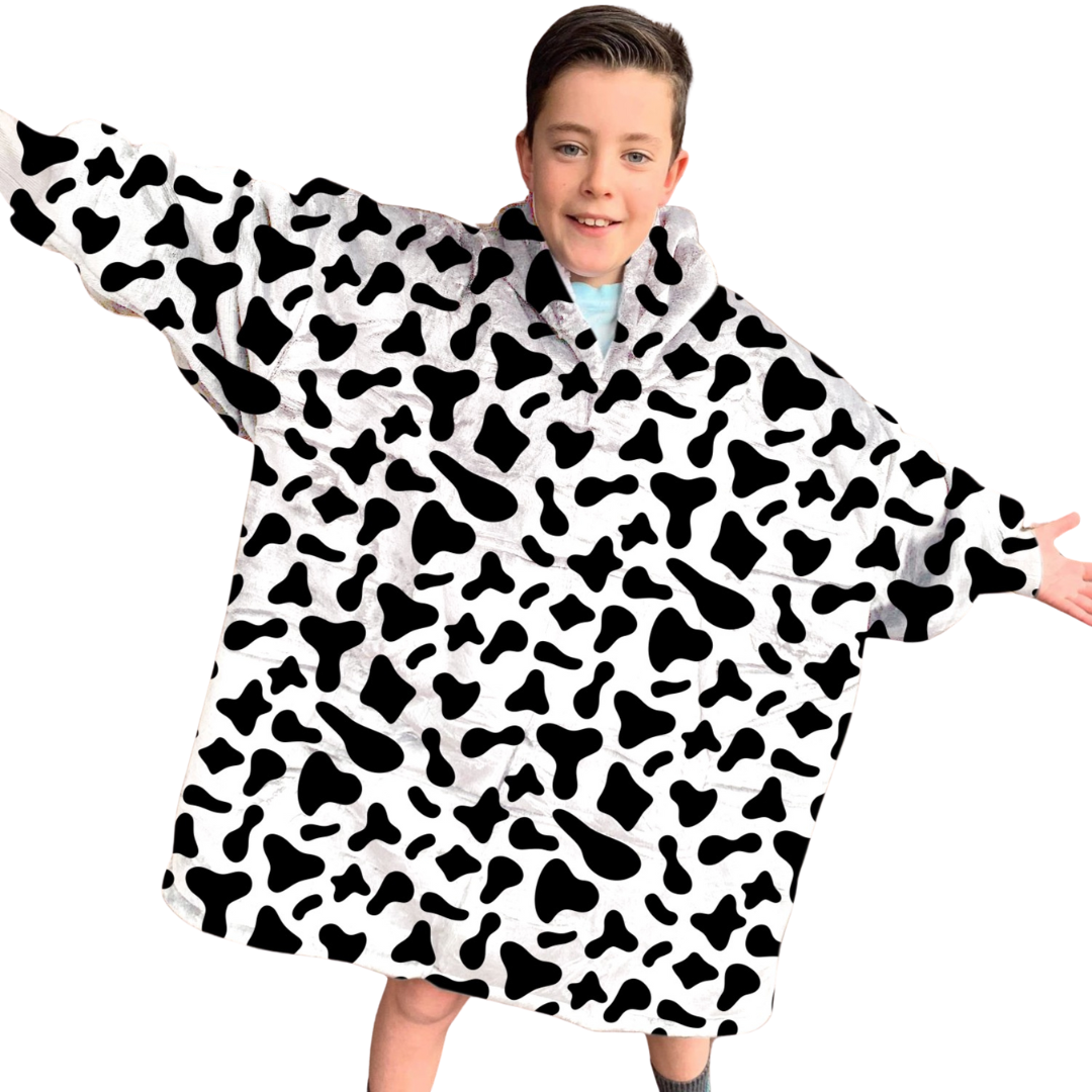 Hooded Cosy - Kids Sizing Cow Print