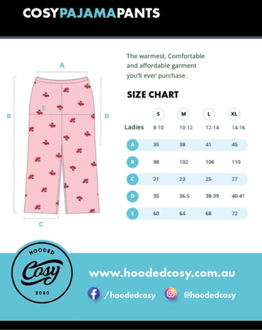 Fluffy Pyjama Pants- Pink Cherries