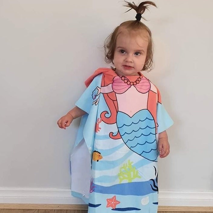 Children's Hooded Towel - Mermaid 🧜‍♀️ Blue