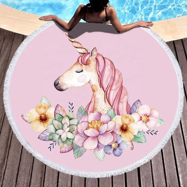 Beach Towel Round - Unicorn