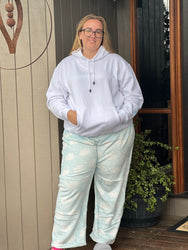 Fluffy PJ bottoms - Light Blue Clouds