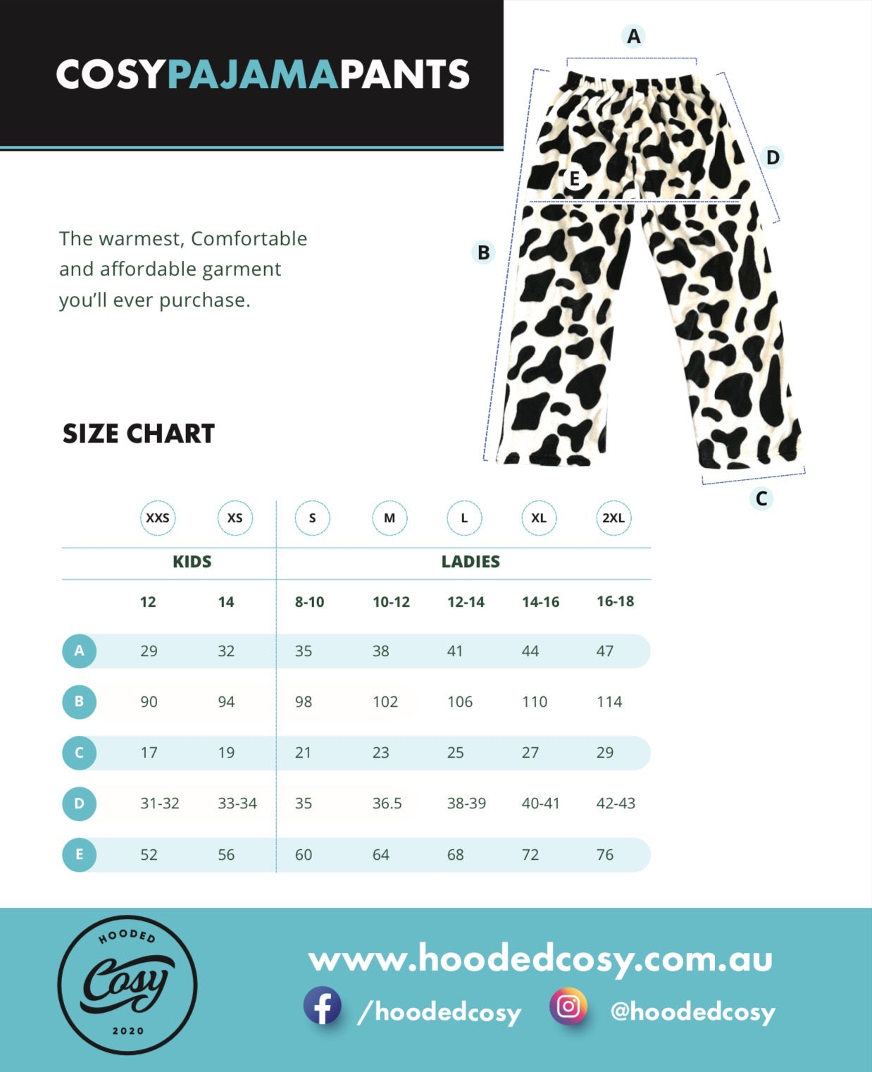 Fluffy pj bottoms - cow